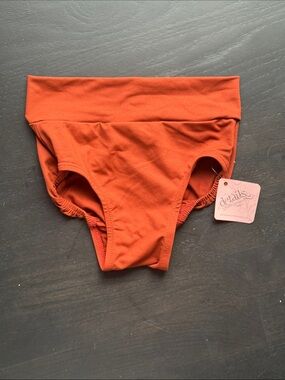 Details Dancewear Orange High-Waist Dance Briefs for Kids